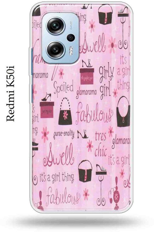 Mystry Box Back Cover for Redmi K50i  (Pink, Shock Proof, Silicon, Pack of: 1)