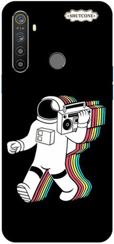 Omkar Enterprises Back Cover for Realme 5s  (Black, White)