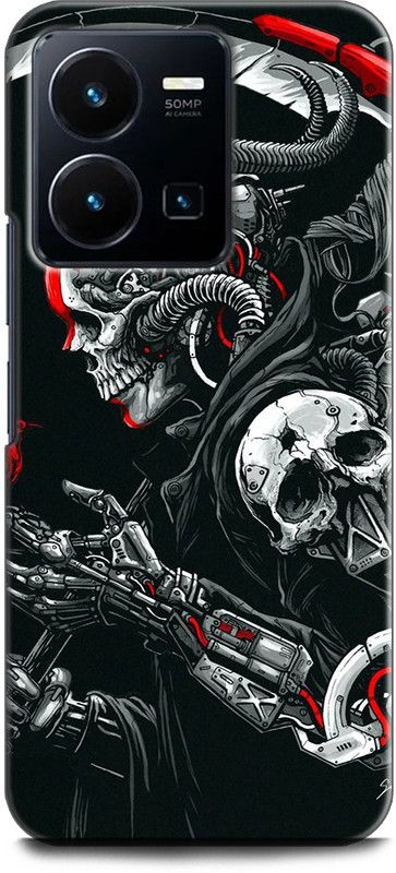 WallCraft Back Cover for Vivo Y35, V2205 DEATH MACHINE, SKULL, DRAGON, DARK  (Multicolor, Dual Protection, Pack of: 1)