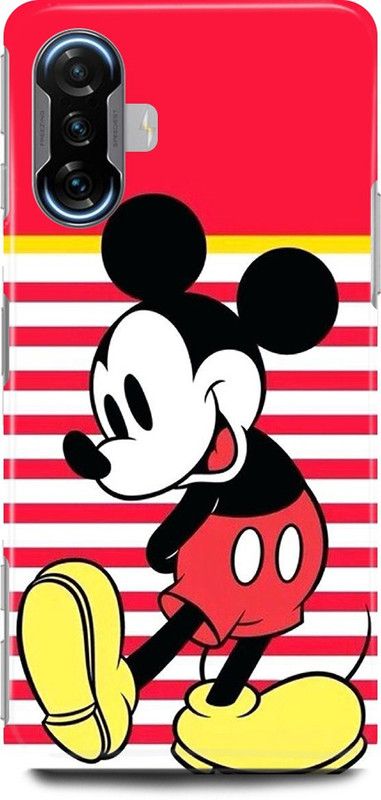 JUGGA Back Cover for POCO F3 GT, MICKEY, MOUSE, MINNIE, MOUSE, DOLL, TEDDY, LOVE  (Red, Hard Case, Pack of: 1)