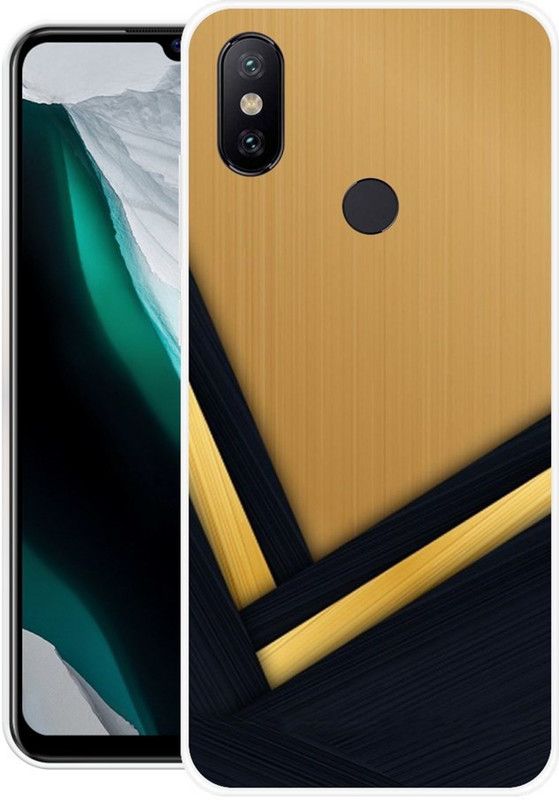 vaidik Back Cover for Mi A2  (Black, Gold, Dual Protection, Silicon, Pack of: 1)