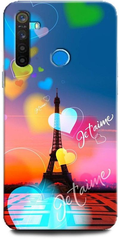 GRAFIQE Back Cover for Realme 5s/ Eiffel Tower, Paris, Hearts, Love, Colorful, Galaxy  (Multicolor, Shock Proof, Pack of: 1)