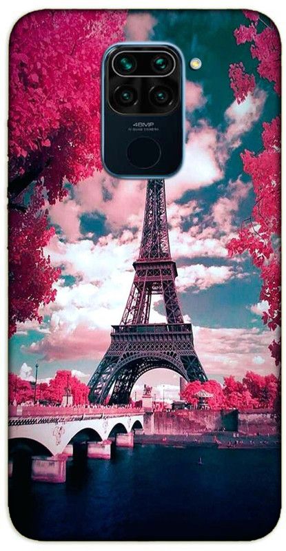 iprinto Back Cover for Mi Redmi Note 9 eiffel tower paris Back Cover  (Pink, Hard Case, Pack of: 1)