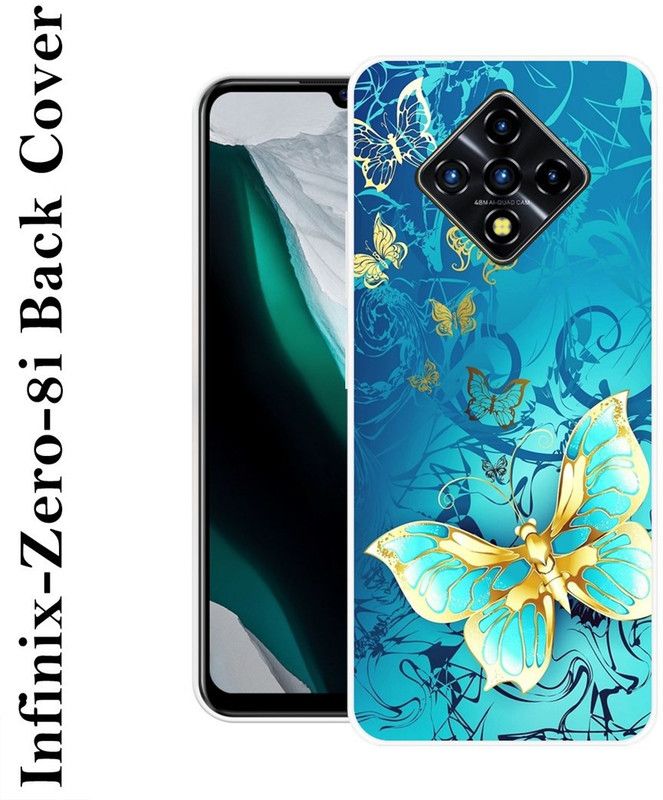 KLC Back Cover for Infinix Zero 8i  (Blue, Gold, Silicon)