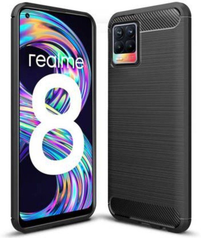 BHRCHR Back Cover for Realme 8  (Black, Pack of: 1)