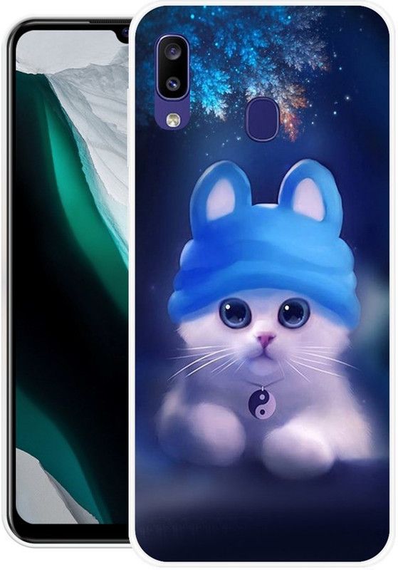 BLUEZAP Back Cover for Samsung Galaxy M10s  (Blue, White, Grip Case, Silicon, Pack of: 1)