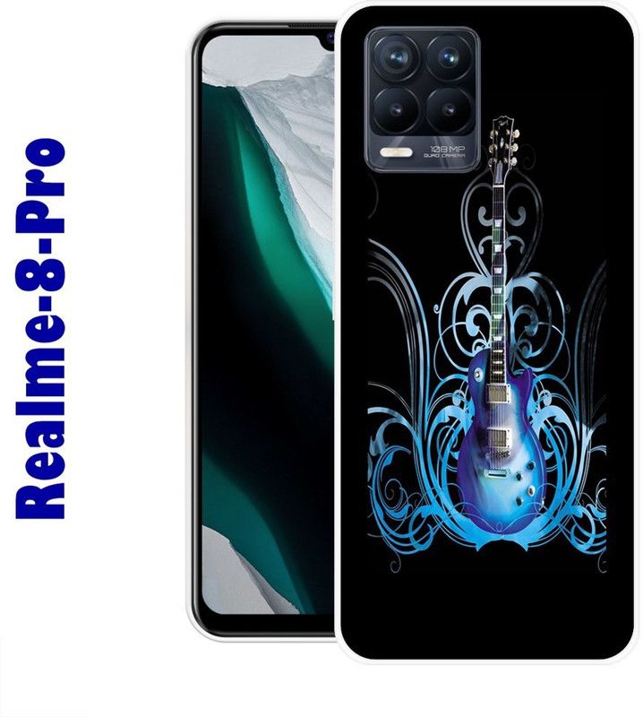 CellWorld Back Cover for Realme 8 Pro  (Black, Blue, Silicon)
