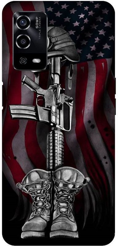 UMPRINT Back Cover for Oppo A55/CPH2325, Army IndianArmy Military Printed Back Cover  (Multicolor, Hard Case, Pack of: 1)