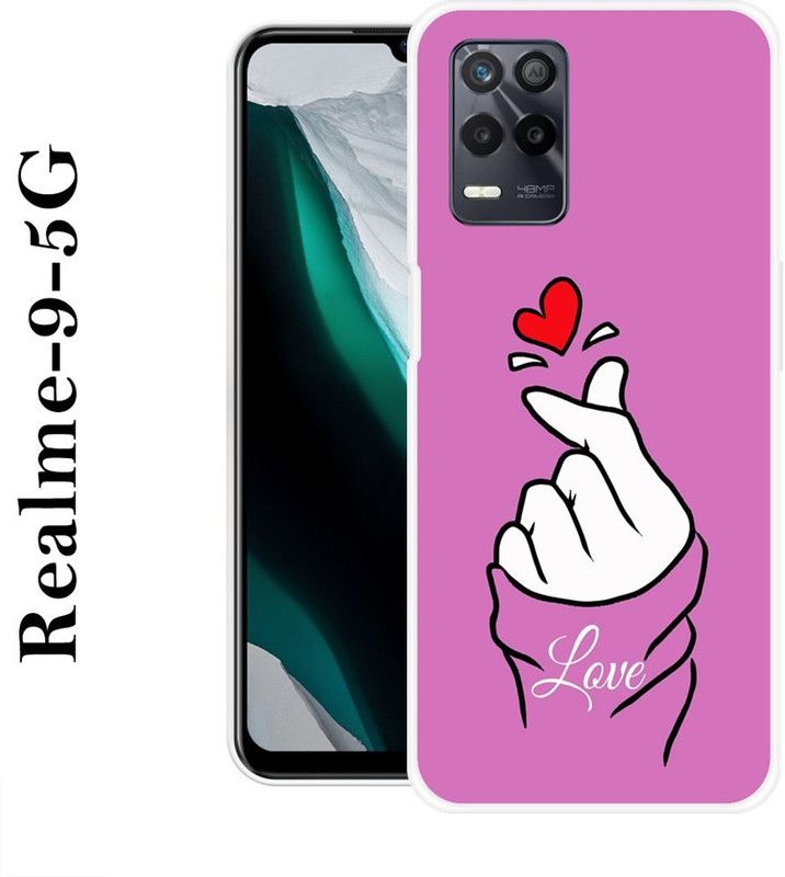 PALWALE BALAJI Back Cover for Realme 9 5G  (Pink, White, Grip Case, Silicon)