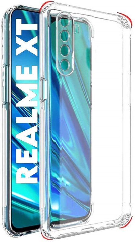 MOBIDEER Back Cover for Realme XT, Bumper Case, Slim Shockproof, Anti-Dust Plugs Built-in, Camera Protection  (Transparent, Flexible, Silicon, Pack of: 1)