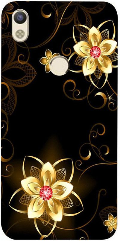 Skyhawk Back Cover for Tecno Camon I Air Black Background Gold flower  (Multicolor, Waterproof, Silicon, Pack of: 1)