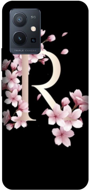 VS PRINT LINK Back Cover for VIVO T1 (5G) , V2141 ,R letter,R name R word , Printed Back Cover  (Black, Hard Case, Pack of: 1)