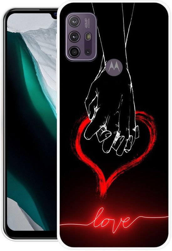 INDIALAND Back Cover for Motorola Moto G10 Power  (Black, Red, Silicon)