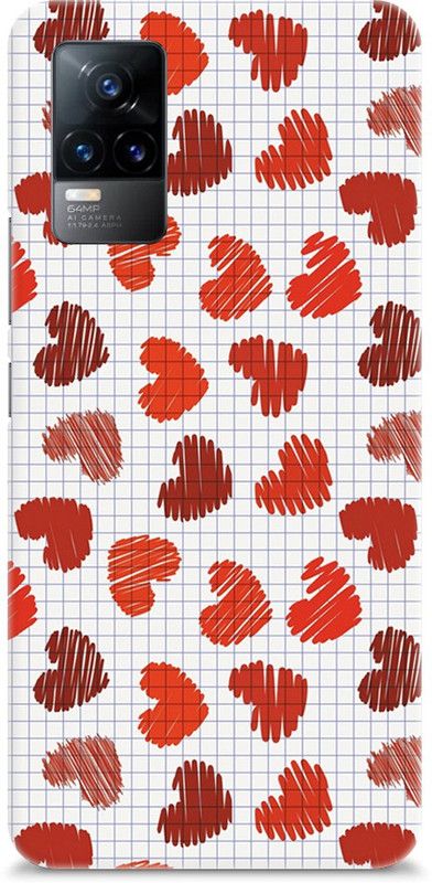 Chiraiyaa Back Cover for vivo Y73  (Red, White, Hard Case)