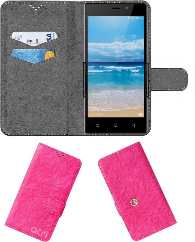 ACM Wallet Case Cover for Zen Powermax Neo  (Pink, Cases with Holder, Pack of: 1)