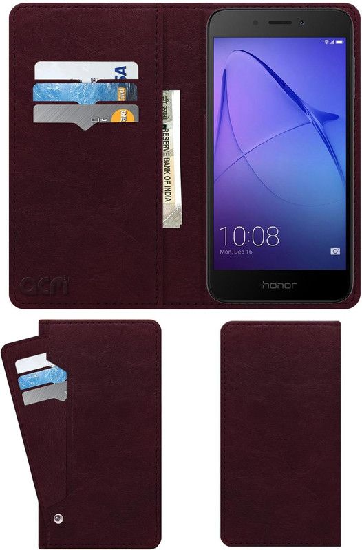 ACM Flip Cover for Huawei Honor Holly4  (Maroon, Cases with Holder, Pack of: 1)