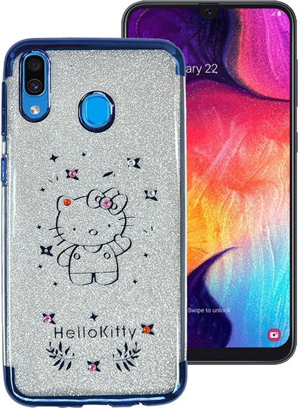 MARSHLAND Back Cover for Samsung Galaxy M20, Shimmer Poly Soft Silicon Blue  (Blue, Transparent, Grip Case, Silicon, Pack of: 1)
