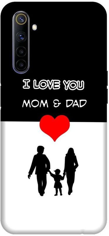 URCHIN Back Cover for Realme 6Mom Dad, I love you mom dad, Mom Dad love, dad, mom, parents  (Multicolor, Shock Proof, Pack of: 1)