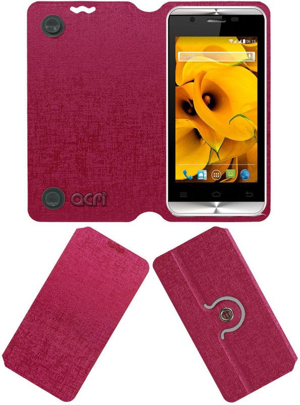ACM Flip Cover for Karbonn Alfa A90  (Pink, Cases with Holder, Pack of: 1)