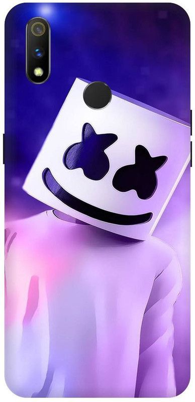 THE NARAYANA COLLECTIONS Back Cover for REALME 3i- RMX1827-MARSHMELLO,MASK,JOKER,MASK,SMILE  (Multicolor, Hard Case, Pack of: 1)