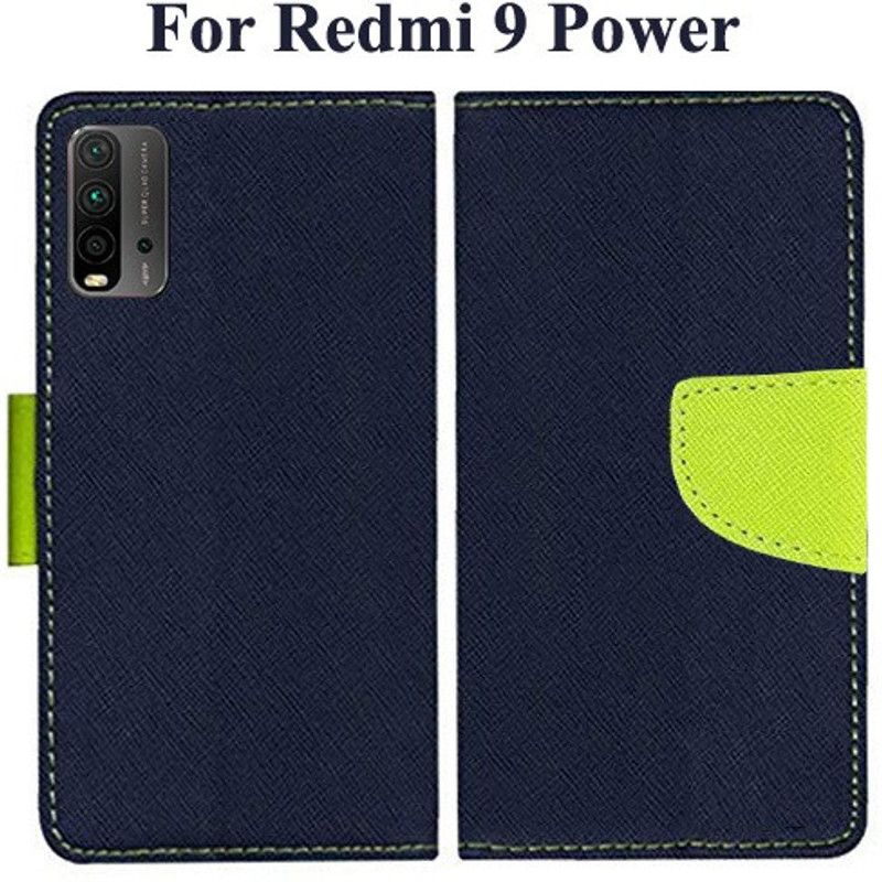 Krumholz Flip Cover for Redmi 9 Power  (Blue, Dual Protection, Pack of: 1)