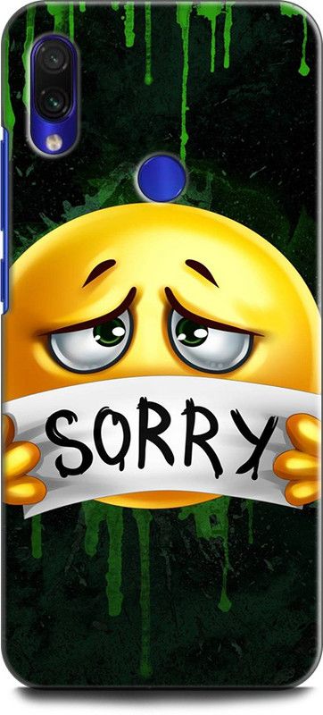 Wall Art Back Cover for Redmi Note 7 Pro SORRY, EMOJII, ATTITUDE, QUOTES, MOTIVATON  (Multicolor, Dual Protection, Pack of: 1)