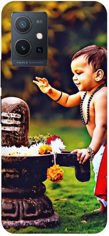 THE NARAYANA COLLECTIONS Back Cover for IQOO U5 5G-V2024A-SHIV,LING,BABY,MAHADEV,OM  (Multicolor, Hard Case, Pack of: 1)