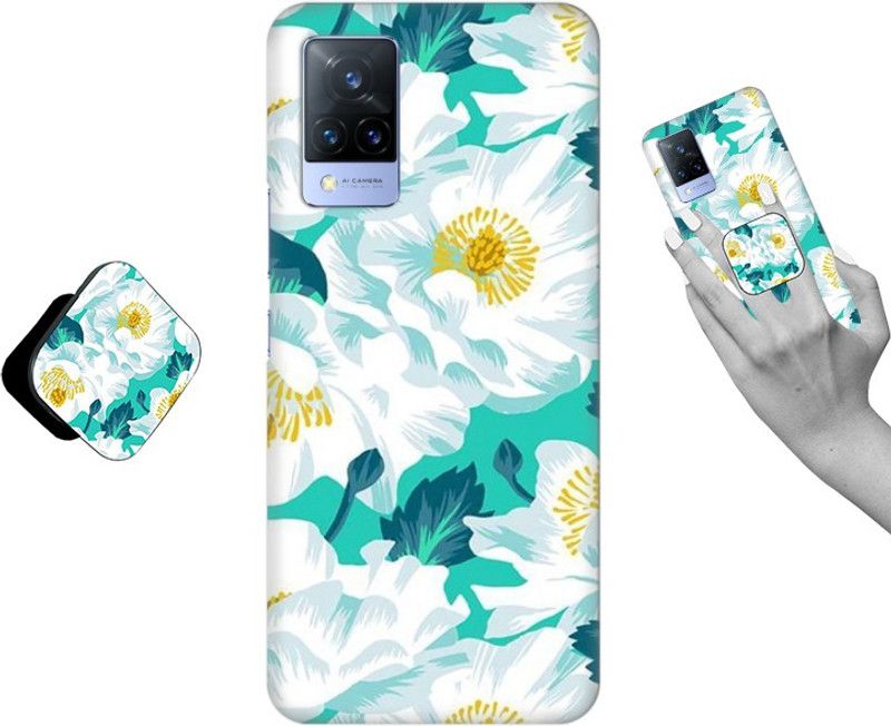 Coberta® Back Cover for Vivo V21 5G  (White, Green, Pack of: 1)