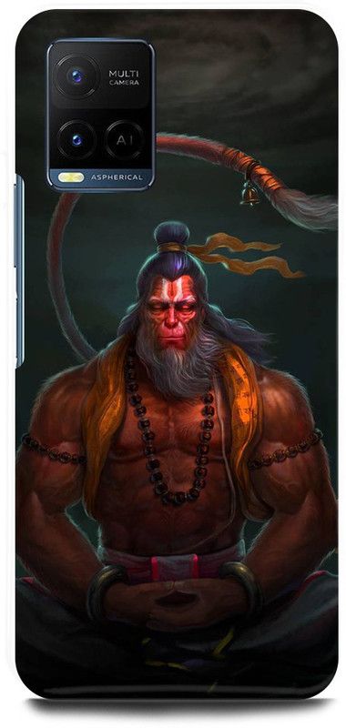 FIKORA Back Cover for Vivo Y21, V2149, HANUMAN, JI, BAJRANG, BALI, HANUMAN  (Orange, Hard Case, Pack of: 1)