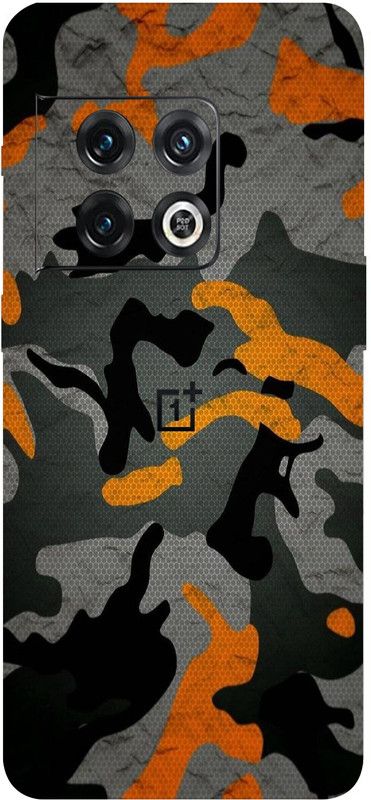 BUGGU OnePlus 10 Pro 5G Mobile Skin  (Ultra Super Camouflage Military Orange Skin With High Matte Finish.)