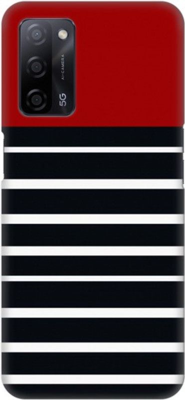 COBIERTAS Back Cover for Oppo A55 5G  (Black, Red, Hard Case, Pack of: 1)