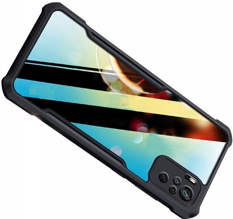 Phone Back Cover Back Cover for Mi Redmi Note 10s  (Black, Transparent, Grip Case)