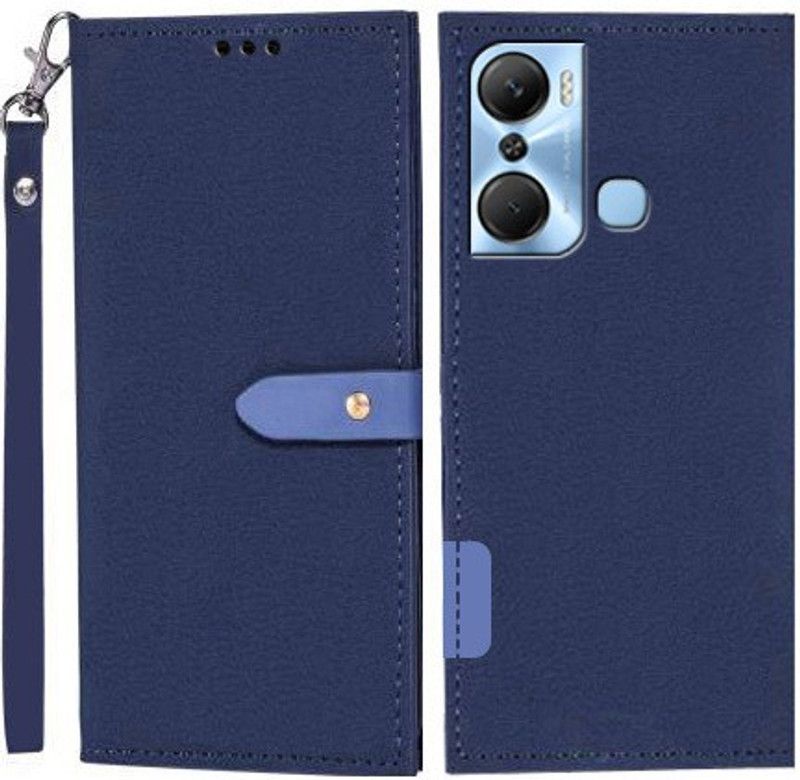 Krofty Flip Cover for Infinix Hot 12 Pro  (Blue, Cases with Holder, Pack of: 1)
