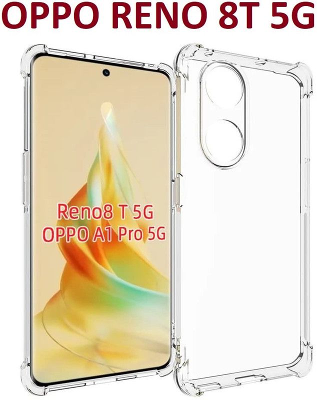 VDAT Back Cover for OPPO Reno8T 5G, oppo reno 8t 5g, (bm)  (Transparent, Shock Proof, Silicon, Pack of: 1)