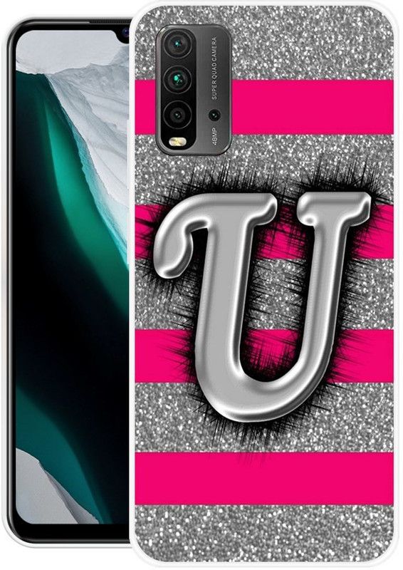 PRINTGARD Back Cover for Redmi 9 Power  (Pink, Silver, Grip Case, Silicon, Pack of: 1)