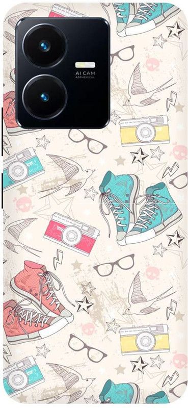 URCHIN Back Cover for Vivo Y22 Girls-Cover-Cute-Aesthetic-Shoes-1012  (Multicolor, Shock Proof, Pack of: 1)