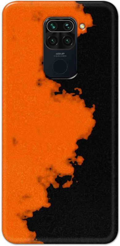 NDCOM Back Cover for Redmi Note 9 Orange Black Pattern Printed  (Multicolor, Hard Case, Pack of: 1)