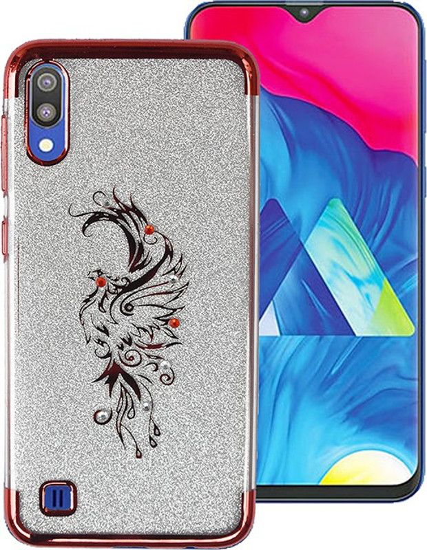 MARSHLAND Back Cover for Samsung Galaxy M10, Shimmer Poly Soft Silicon (Burgundy)  (Red, Transparent, Grip Case, Silicon, Pack of: 1)