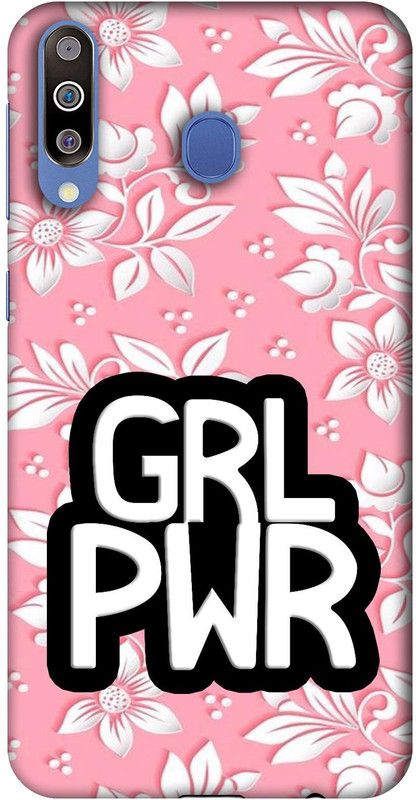 Casotec Back Cover for Samsung Galaxy M30  (White, Pink, 3D Case, Pack of: 1)