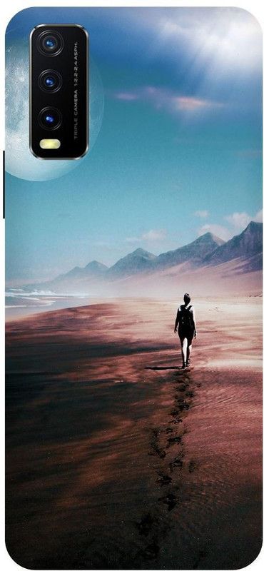 Bluvver Back Cover for Vivo Y12s, V2033, Printed Moon Back Cover  (Multicolor, Hard Case, Pack of: 1)