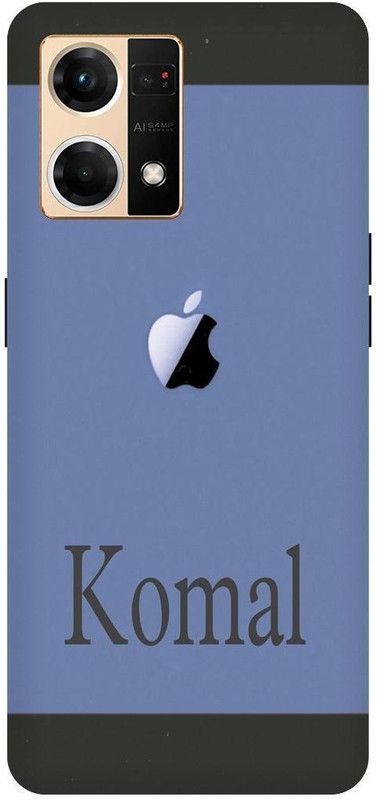 COVERJET Back Cover for OPPO F21s PRO-CPH2461--APPLE- LOGO- KOMAL- NAME- PATTERN  (Blue, Hard Case, Pack of: 1)