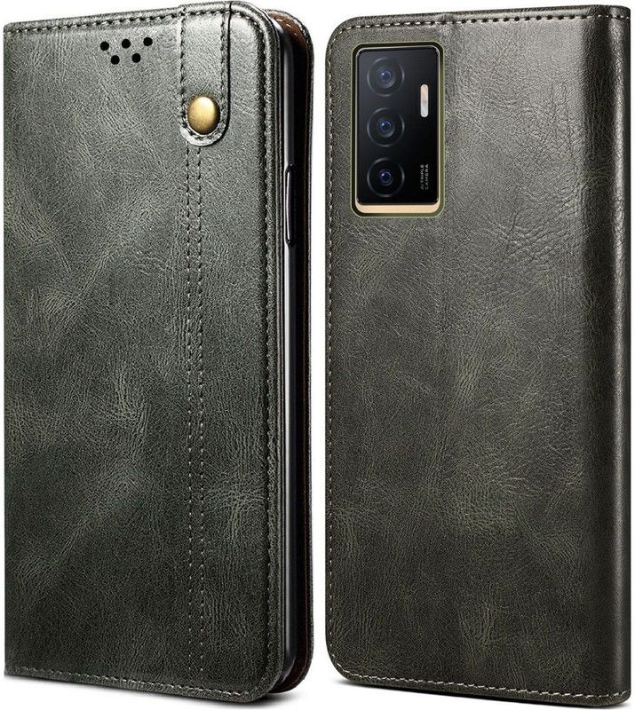Dg Ming Flip Cover for Vivo V23e 5G  (Green, Magnetic Case, Pack of: 1)