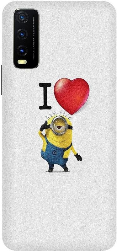 Bluvver Back Cover for Vivo Y12s, V2033, Printed Cartoons, Yellow Minions Back Cover  (Multicolor, Hard Case, Pack of: 1)