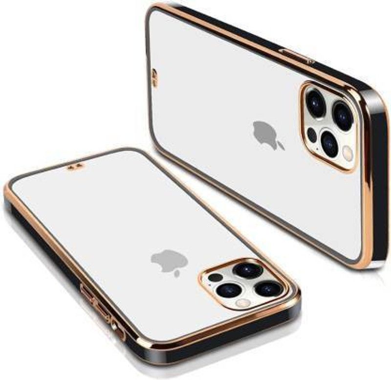 WoodForest Back Cover for Apple Iphone 11 Pro Max | Gold Electroplating Transparent Chrome  (Black, Waterproof, Silicon, Pack of: 1)