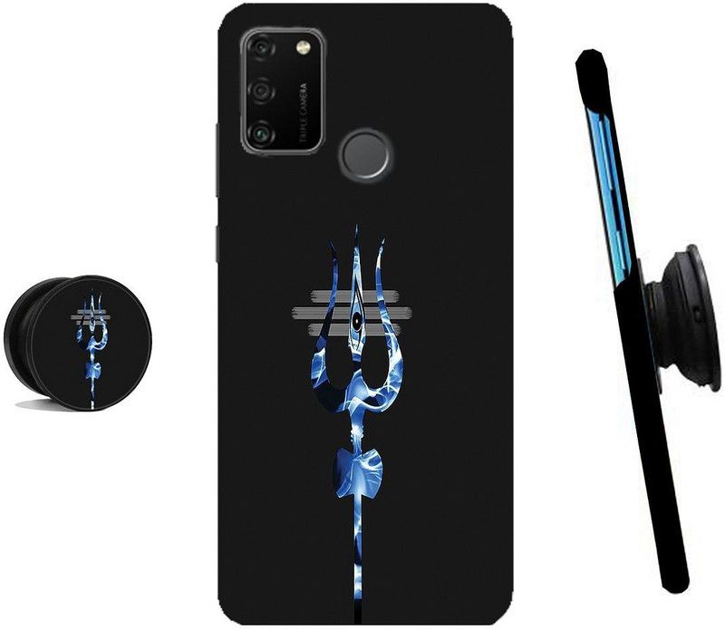 HELLO CASE Back Cover for Honor 9A  (Black, Blue, Cases with Holder)