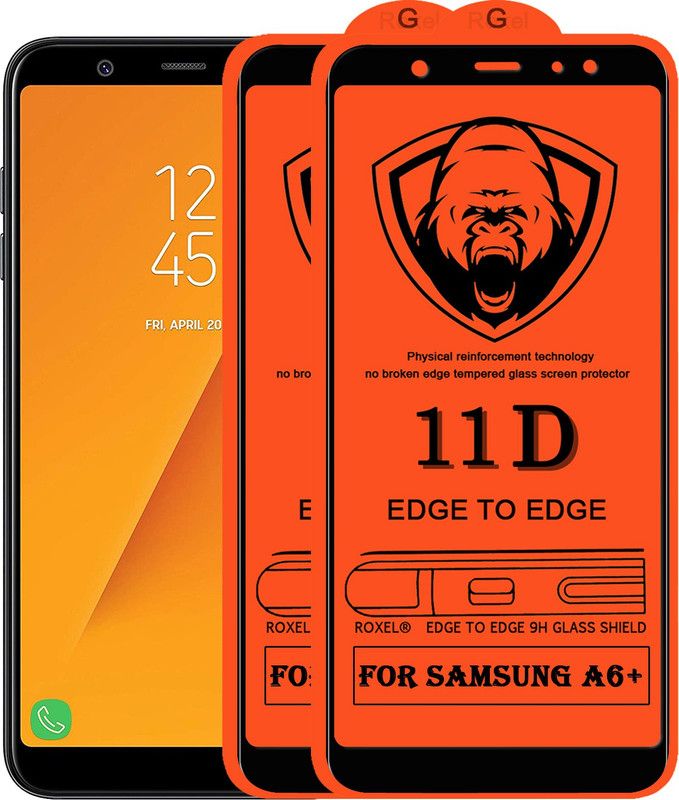 Roxel Edge To Edge Tempered Glass for Samsung Galaxy A6+  (Pack of 2)