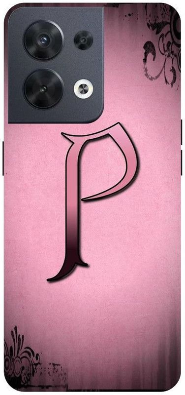 Wall Art Back Cover for OPPO RENO 8 (5G) P Letter, Alphabet P, Design Printed  (Multicolor, Dual Protection, Pack of: 1)