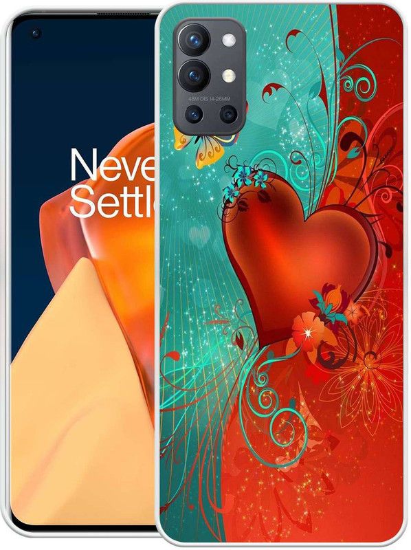 PAEDICON Back Cover for OnePlus 9 5G  (Green, Red, Grip Case, Silicon, Pack of: 1)