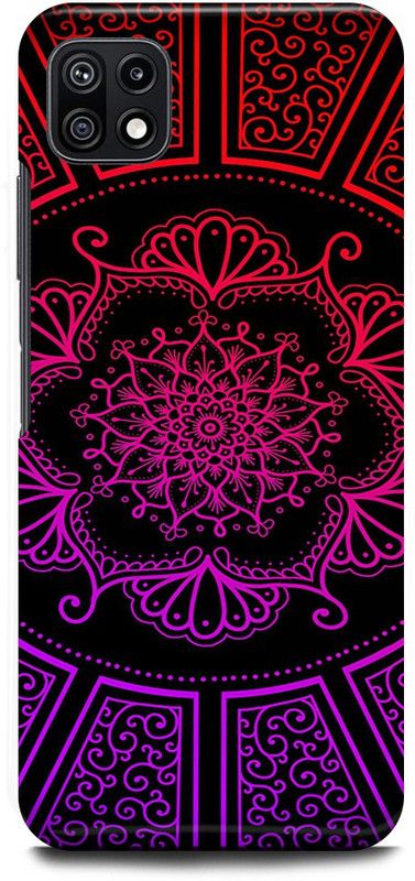 JUGGA Back Cover for SAMSUNG Galaxy A22 5G, MANDALA, ART, ABSTRACT, ART, RANGOLI, PATTERN  (Purple, Hard Case, Pack of: 1)
