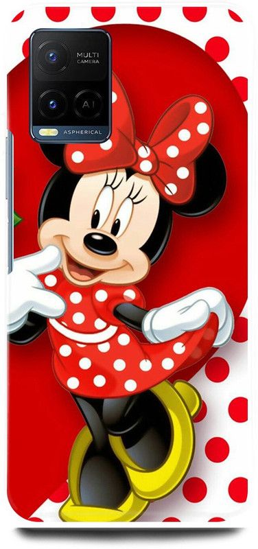 play fast Back Cover for Vivo Y33s, V2109 MICKEY, MOUSE, MINNIE, MOUSE, DOLL  (Red, Hard Case, Pack of: 1)